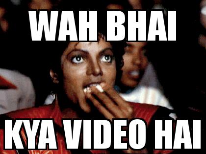 Michael Jackson Popcorn with the caption wah bhai kya video hai