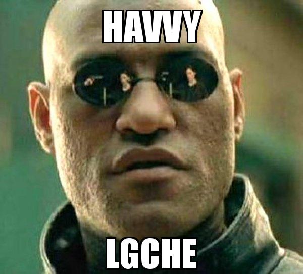 Matrix Morpheus with the caption havvy lgche