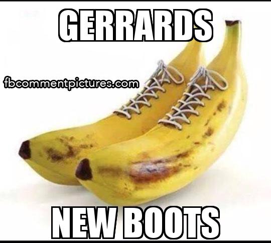 Banana Boots with the caption GERRARDS new boots