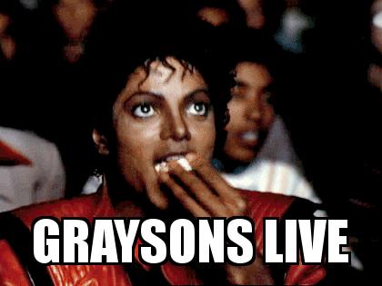 Michael Jackson Popcorn with the caption  Graysons Live